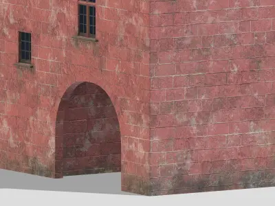 Castle Medieval Middle Ages 04 Low Poly PBR Realistic Low-poly 3D model