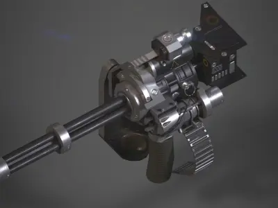 Deck Minigun Low-poly 3D model