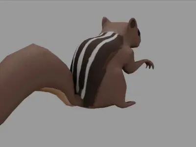 Squirrel - Low Poly bat Low-poly 3D model