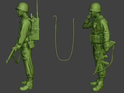American engineer soldiers ww2 SCR-300 A9 3D print model
