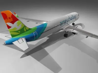 Air Seychelles Airbus a320neo 3d model Low-poly 3D model