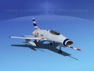 North America F-100D Super Sabre V08 USAF 3D model