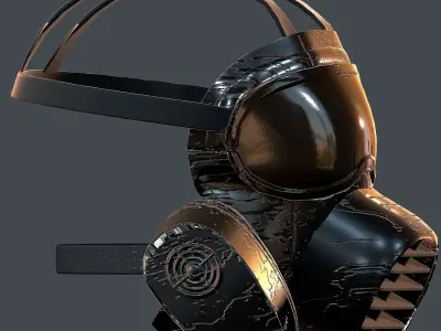 Gas mask helmet 3d model scifi Low-poly Low-poly 3D model