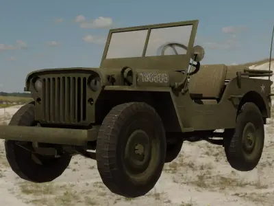 Willys Jeep Low-poly 3D model