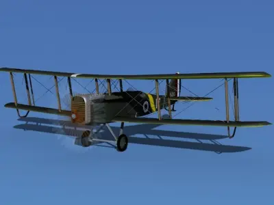Airco DH-4 V01 Trainer RAF 3D model