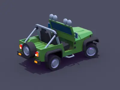 Jeep 4x4 Low-poly 3D model