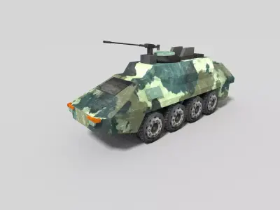 low poly military armored vehicle Low-poly 3D model