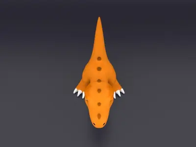 Dinosaur cartoon Low-poly 3D model