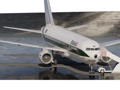 BOEING 767-300 with interior 3D model