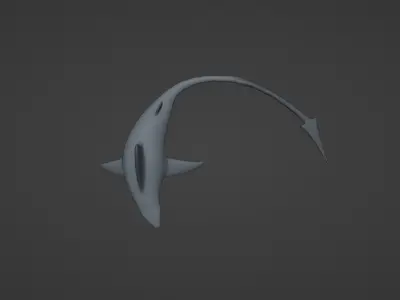 SHARK WITH LONG TAIL Low-poly 3D model
