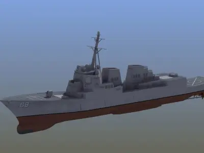Arleigh Burke Destroyer LD1 Low-poly 3D model