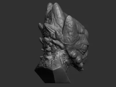 Alien bust of dragon 3D print model