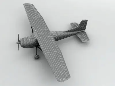  Cessna 185 Aircraft Low-poly 3D model