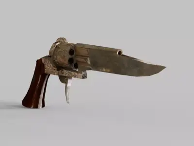 A pistol sword Low-poly 3D model