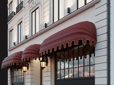 Classic hotel facade 3D model