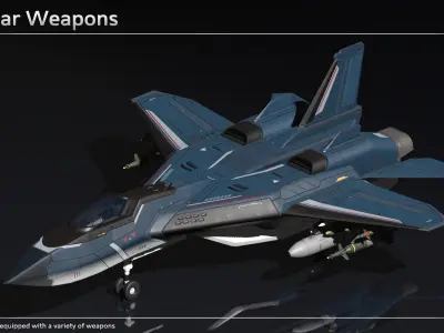 Scifi Fighter LK8 Low-poly 3D model