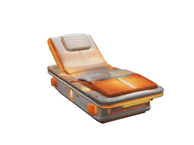 a medical bed for a scifi indie game that is voxel style and ... 3D model