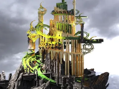 Neverland castle halls 3D model