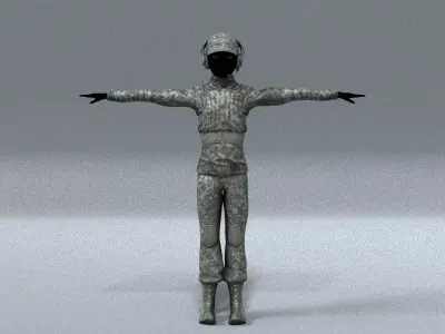 laos Teen Soldier Low-poly 3D model