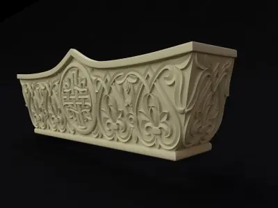 Central decor ornament for furniture 3D model