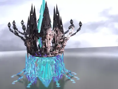 Jelly Fish Sci fi array 2 Low-poly 3D model