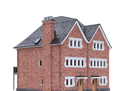 English Brick House 22 Low-poly 3D model