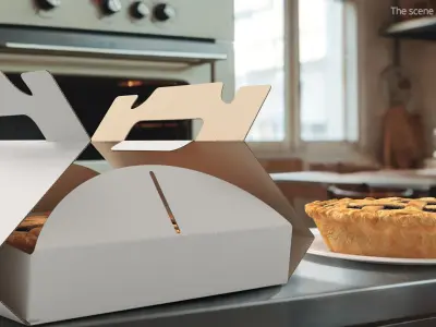 Berry Pie in Cardboard Box with Handles 3D model