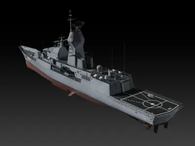 MEKO 200 Anzac class game ready model Low-poly 3D model