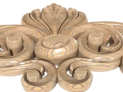 Cartouche-002 decorative moldings - ornate scroll design 3D model