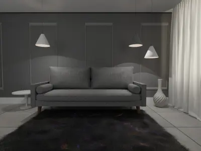  modern elegant grey sofa Free 3D model