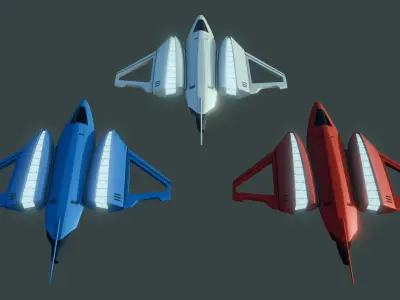 Sci-Fi Shuttlecraft Ship Rico Low-poly 3D model