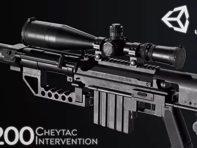 M200 Cheytac Intervention PBR GameReady Low-poly 3D model