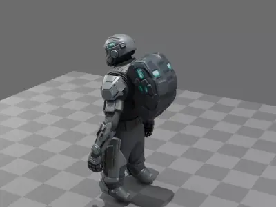 Sci-Fi Space Marine 3D model