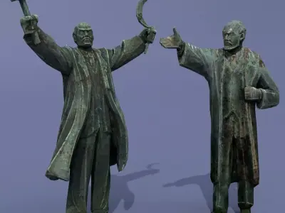 Two monuments of Lenin 3D model