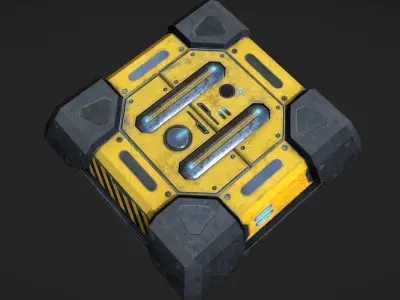 Turret Rocket launch Low-poly 3D model