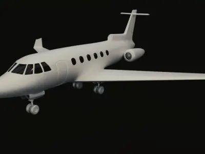 private jet with pbr textures Low-poly 3D model