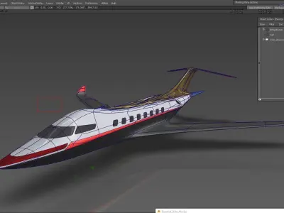 Futuristic Aircraft Bombardier Falcon X9 Low-poly 3D model