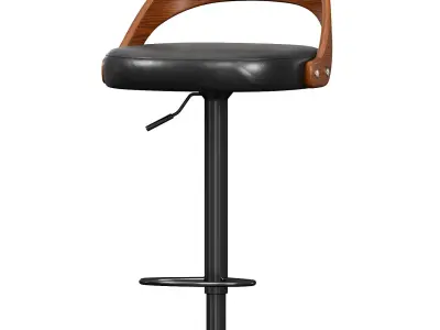 Levede 1x Bar Stools Kitchen Gas Lift Wooden Beech Stool  Free 3D model