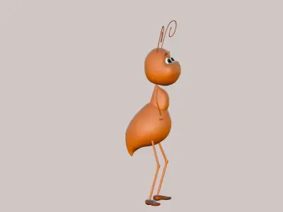 Ant character 3D model in cartoon style 3D model