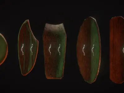 Low poly Shield package Low-poly 3D model