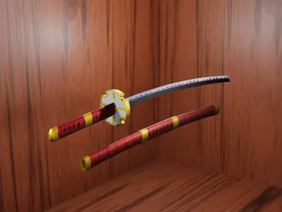 One Piece - Zoro Sword - Sandai Kitetsu Low-poly 3D model