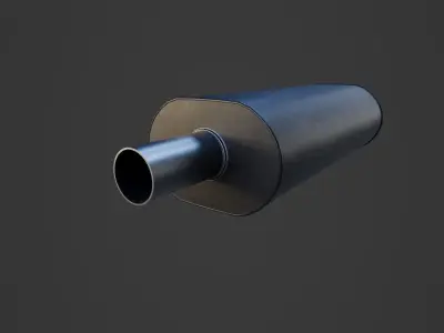 Car Sport Exhaust 4 Low-poly 3D model