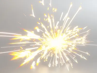 Low poly realistic Muzzle Fire Spark 3D model Low-poly 3D model