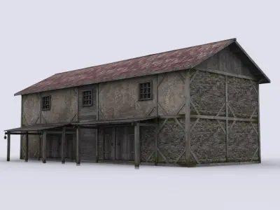 big house Low-poly 3D model