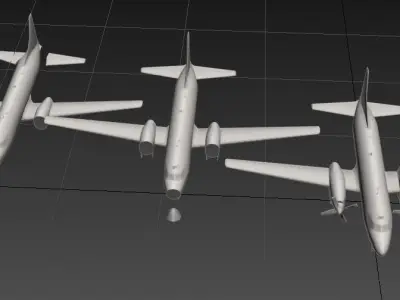 Convair 580 Propliner Low Poly Static Boneyard Model Low-poly 3D model