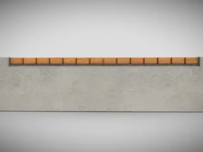 Outdoor Concrete Bench  Low-poly 3D model