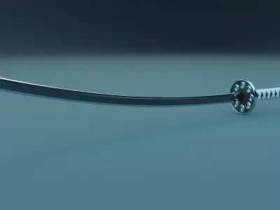 Katana weapon blade 3D model 3D model