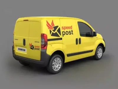 Yellow Speed Post Van 3D model