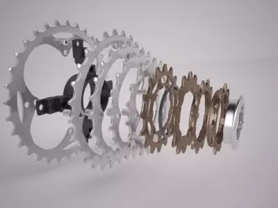 Mountain Bike Sprocket Set 3D model
