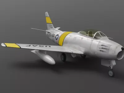 F-86A Sabre subsonic fighter 3D model